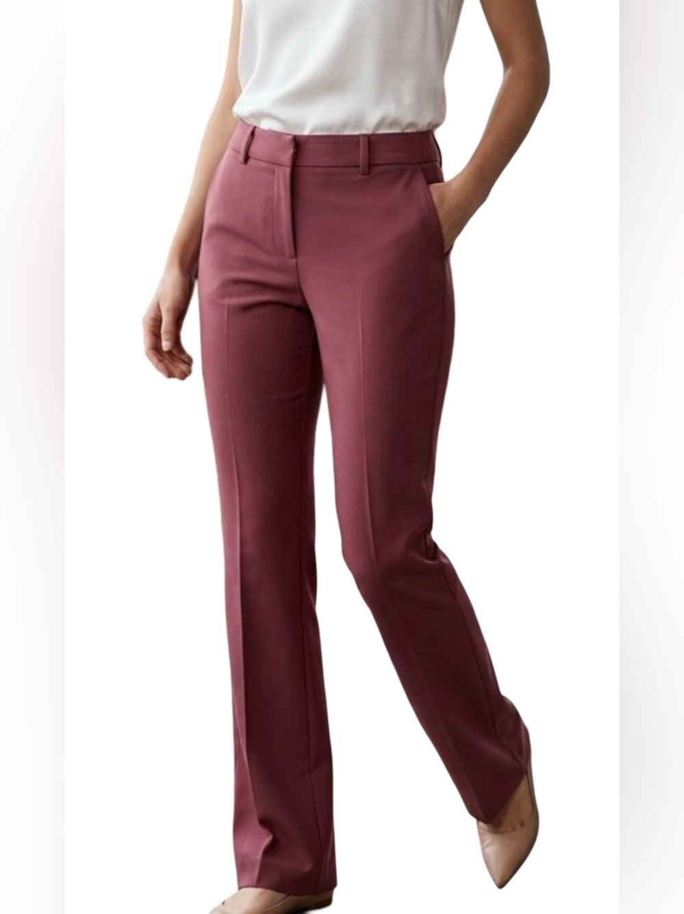Express Women's Bootcut Pants in Burgundy